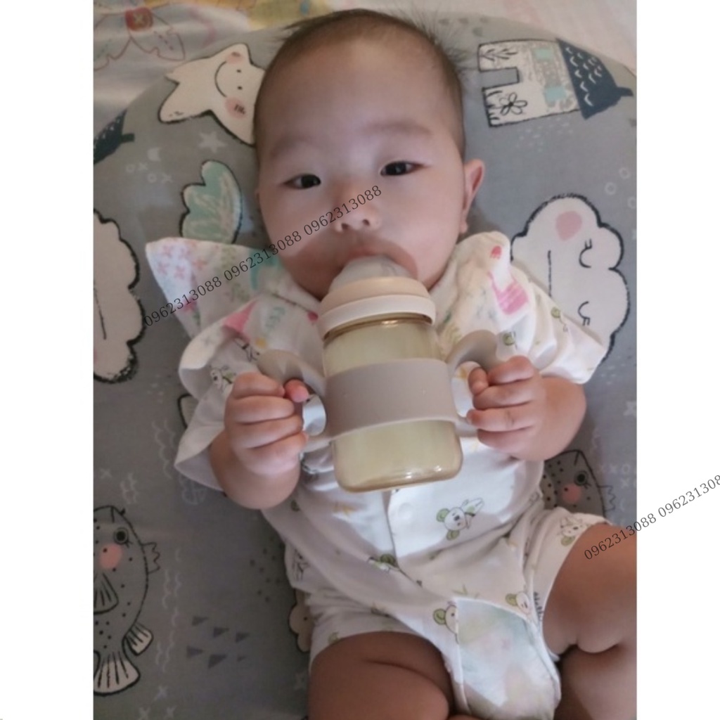 Tay cầm cánh tiên silicon cho bình Moyuum, Pigeon, Grosmimi, Lansinoh, Avent, Hegen - Mokids