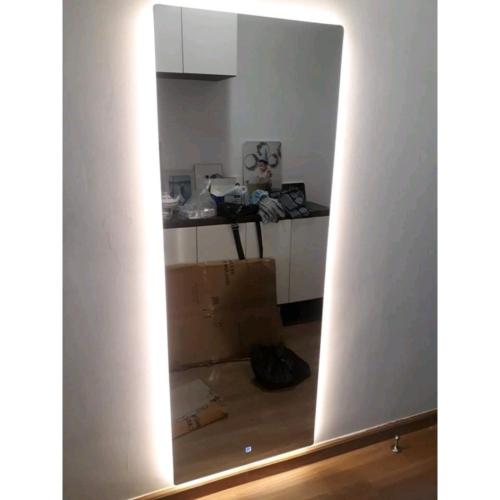 Gương led toàn thân bo cạnh treo tường tính năng led hậu 3 màu kích thước 60x170cm BẢN TIÊU CHUẨN guonghoangkim HK1010