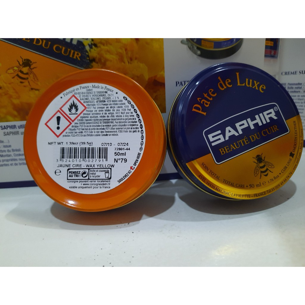 Xi đánh giày màu vàng Saphir Pháp dạng sáp 50ml