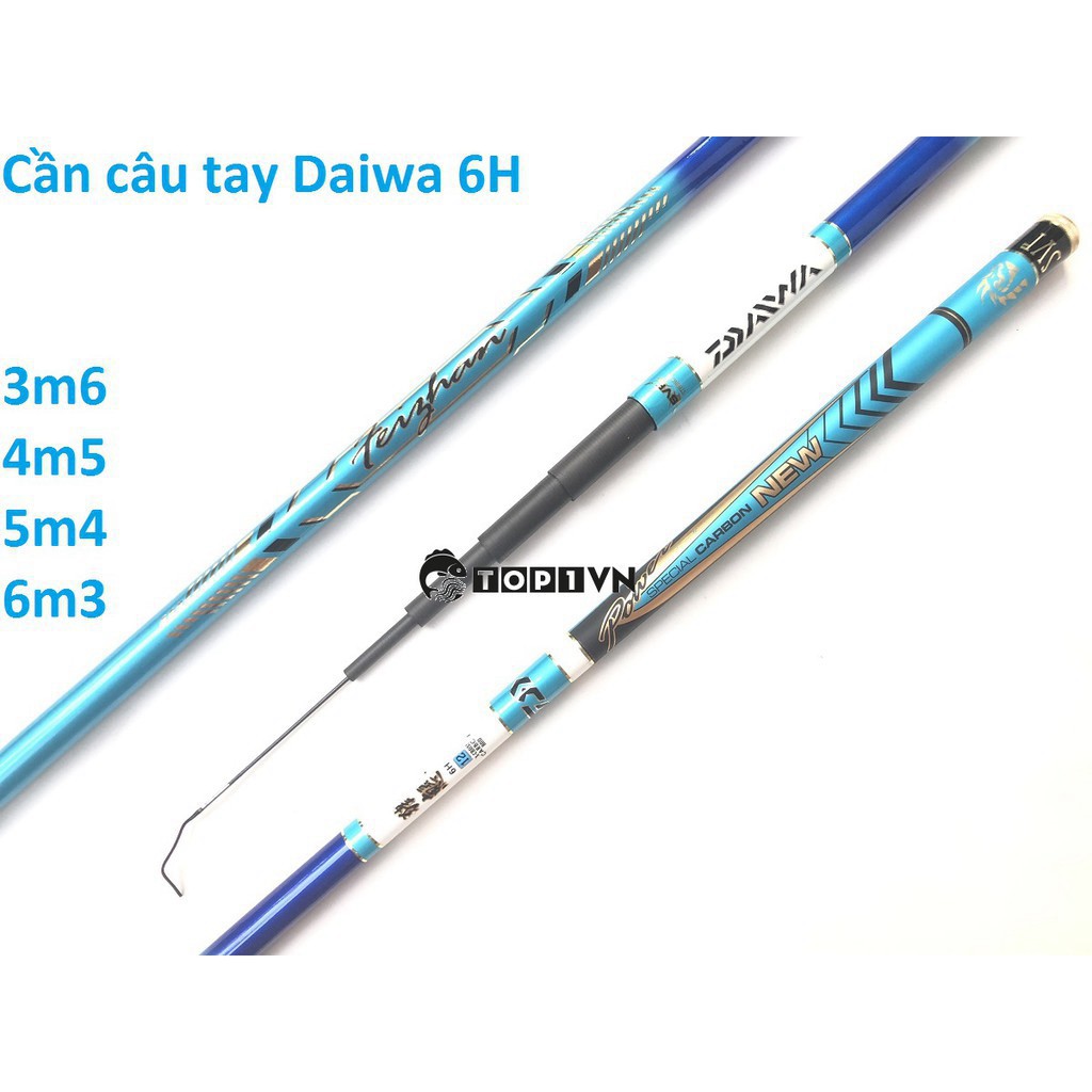 Cần câu tay Daiwa 6H NEW CARBON xanh dương 3m6-6m3 TT