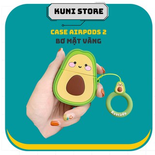 Vỏ bảo vệ bao đựng tai nghe case airpods 1, 2 chống va đập - Shin Cáe - Bơ Mặt Vàng