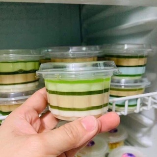Hộp đựng rau câu Bông Mai ly đựng rau câu, chè, bánh flan loại lớn 100ml có kèm nắp