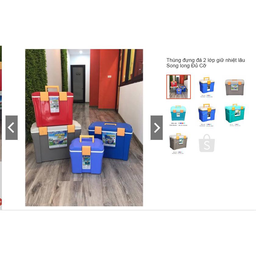 Thùng đựng đá song long 12 lít 2 lớp giữ nhiệt dài lâu