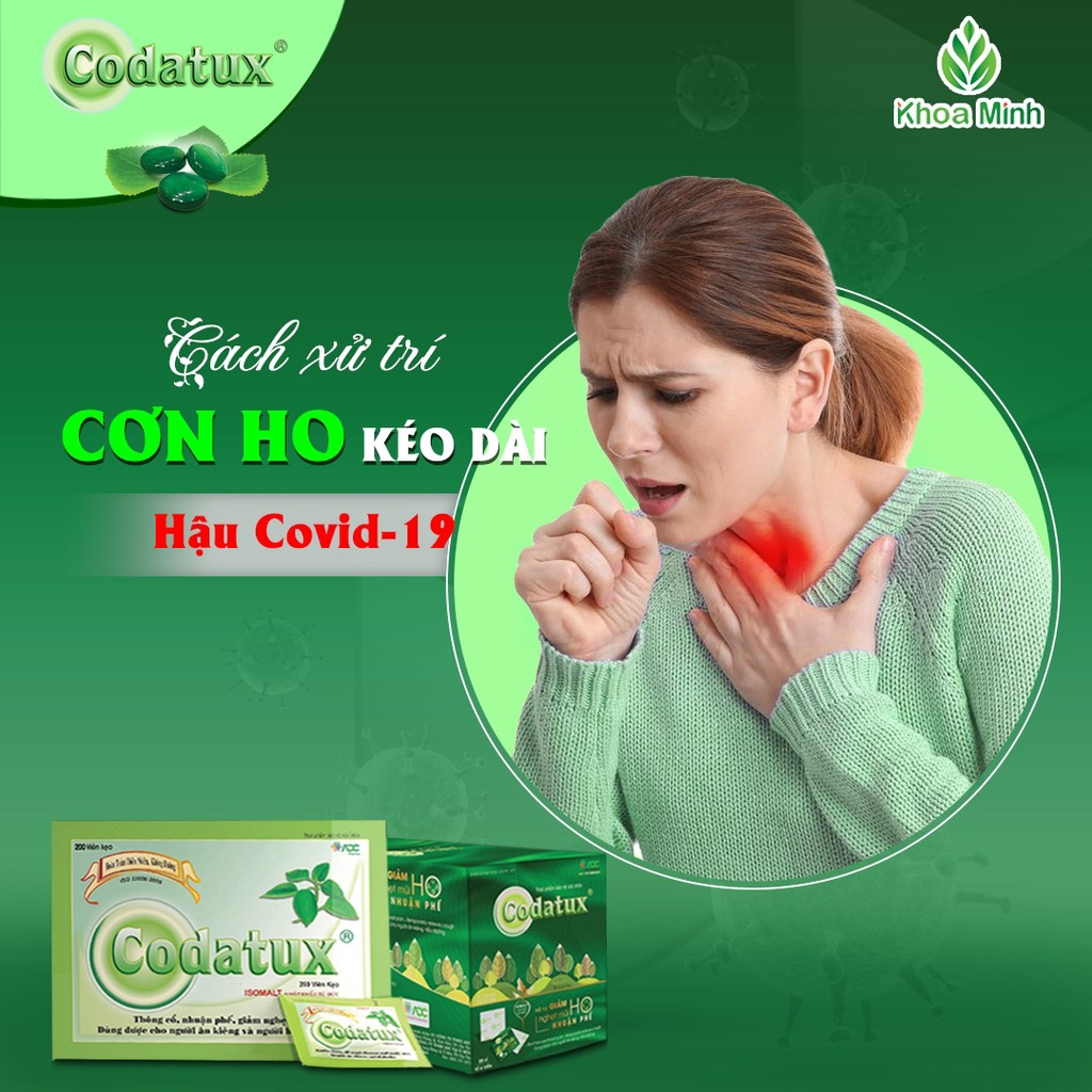 Kẹo ngậm ho CODATUX 200 viên - Giảm ho, long đàm, nhuận phế