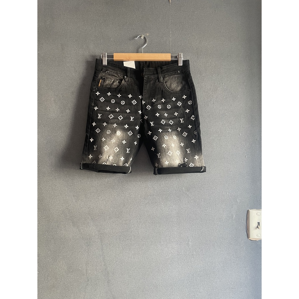 Quần đùi jean nam ngắn short bò ngố chất demin co giãn lửng trơn xước màu xám mới nhất 2022 MURADFASHION MS254