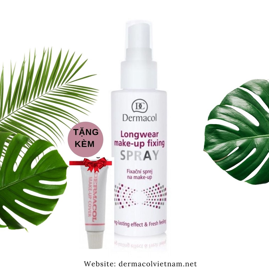 Xịt khoá nền bảo vệ lớp trang điểm Dermacol Longwear Make-up Fixing Spray[Tặng kem che khuyết điểm Dermacol kèm theo] | BigBuy360 - bigbuy360.vn