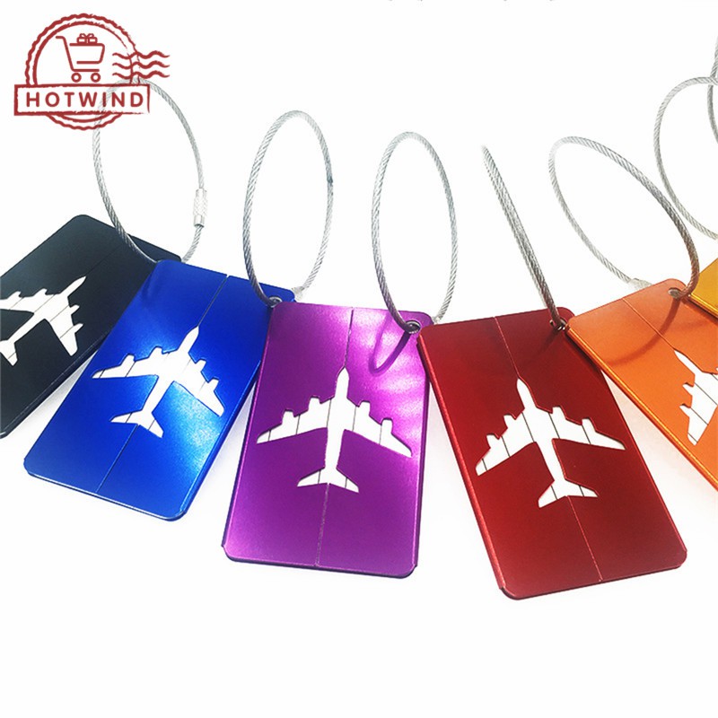 HW Aluminum Alloy Waterproof Luggage Tag Travel Suitcase Bag Name Address Label Travel Accessories