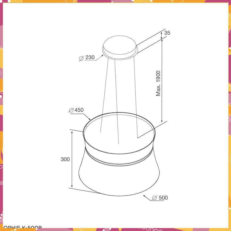 Máy hút khói , khử mùi treo độc lập Malloca SOPHIE K - 500B , chất liệu inox sơn đen ( Phân Phối Chính Hãng )