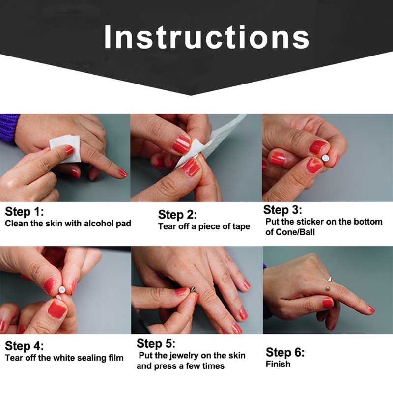 1 Bộ Khuyên Xỏ Cơ Thể Bằng Thép Không Gỉ Cá Tính