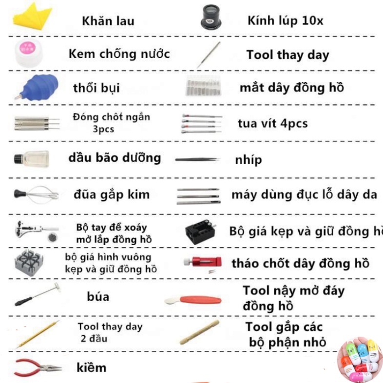 Bộ 21 món dụng cụ dùng trong sửa chữa đồng hồ