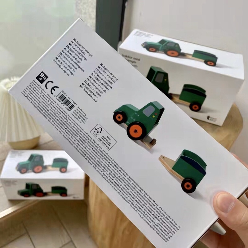 Xe ô tô đầu kéo gỗ xuất dư Nga cho bé 23x11cm, đồ chơi an toàn cho bé, lắp ghép