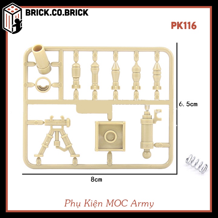 Phụ Kiện Hiện Đại Quân Sự Đồ Chơi Lắp ráp Minifig Army MOC Màu Be và Xanh PK116 PK117