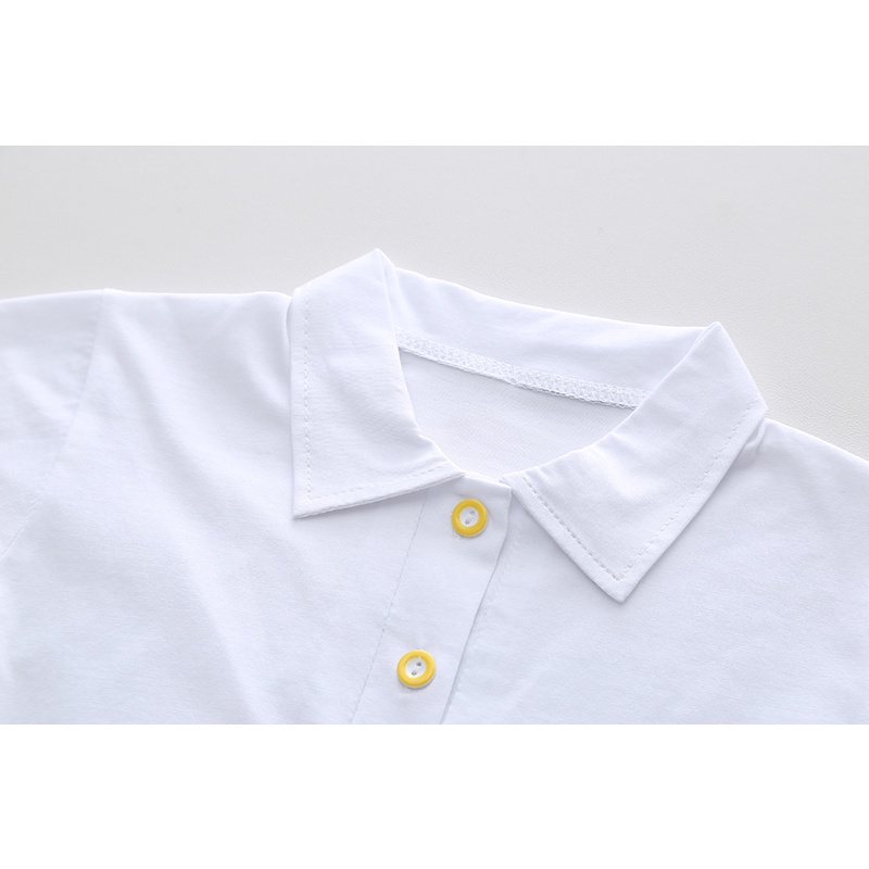 Bộ Trang Phục 2 Mảnh Gồm Áo Thun polo Và Quần Yếm Họa Tiết Hoạt Hình Dành Cho Bé Trai Bé Gái 0-4 Tuổi