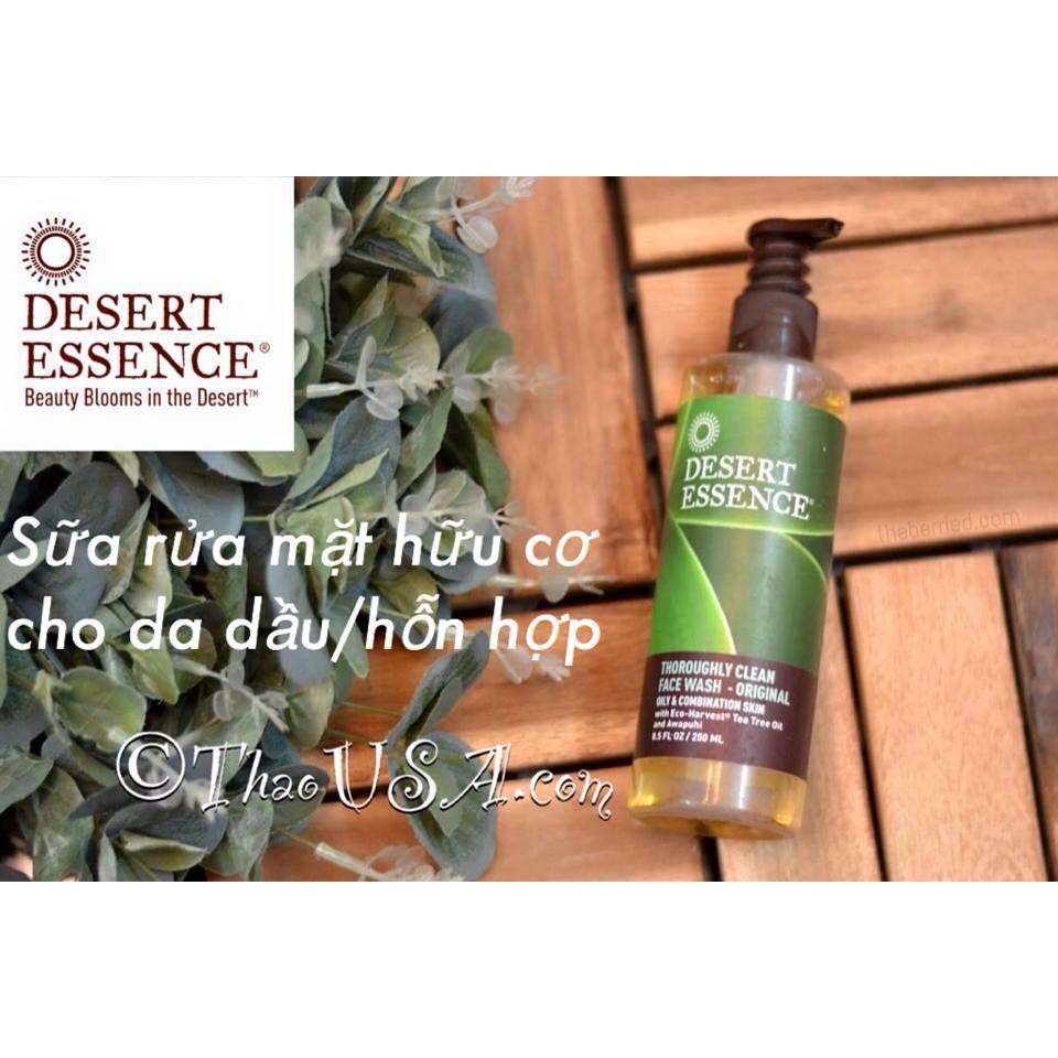 SỮA RỬA MẶT CHO DA DẦU MỤN DESERT ESSENCE THOROUGHLY CLEAN FACE WASH WITH ORGANIC TEA TREE OIL 250ML CHÍNH HÃNG - 5947