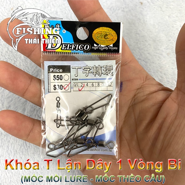 Khóa Link Câu Cá Delfico Lận Dây 1 Vòng Bi Chuyên Dùng Móc Mồi Lure, Thẻo Tải Trọng Đến 49.8kg