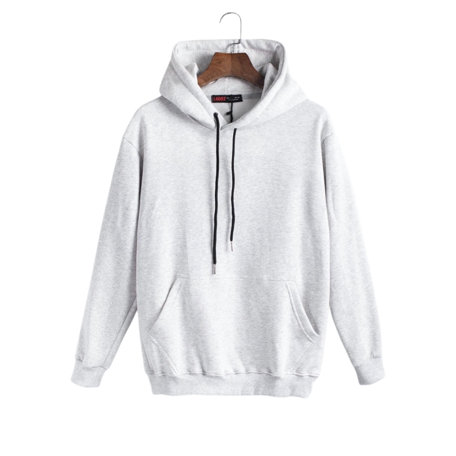 Áo hoodie unisex ulzzang trơn LADOS - 9064 chất nỉ cotton dày dặn, ấm áp