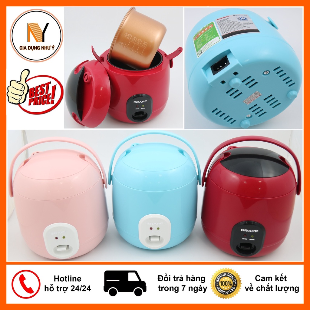 [Mã ELHADEV giảm 4% đơn 300K] Nồi Cơm Điện Mini SRAPP 0.8 Lít, Bảo Hành 12 Tháng