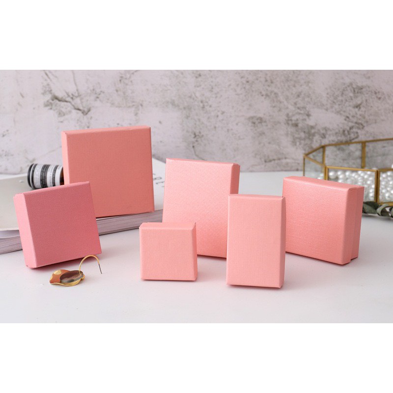 Hộp quà tặng hộp trang sức Màu hồng pastel sang trọng chất liệu cao cấp