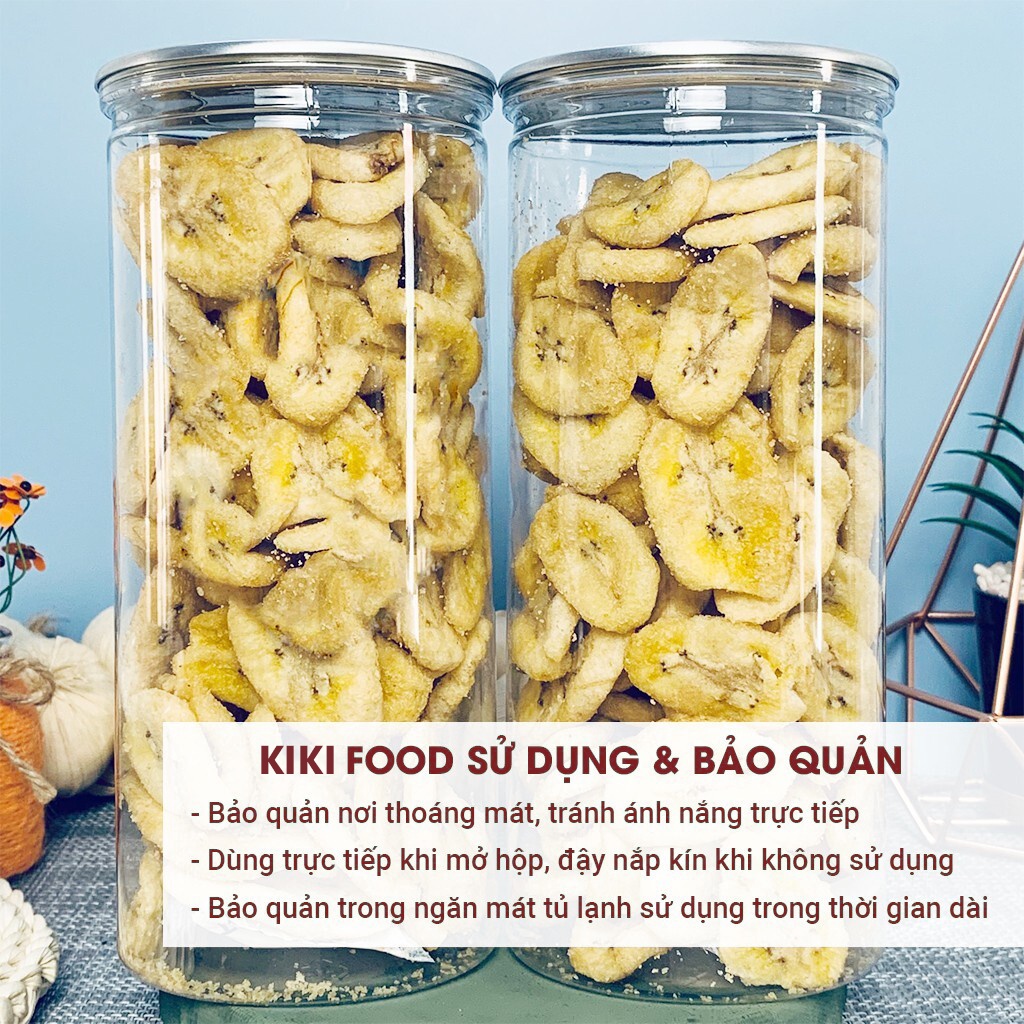 Chuối sấy khô giòn rụm 300G KIKIFOOD, đồ ăn vặt Việt Nam an toàn vệ sinh thực phẩm