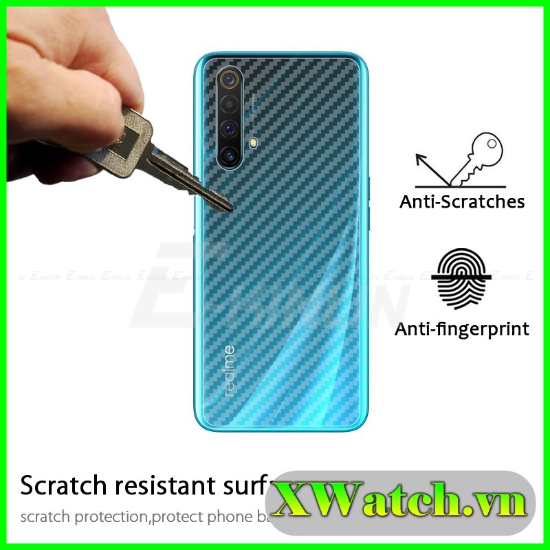 Miếng dán Carbon mặt lưng Realme C21Y V15 C20 5 pro Realme Q Realme 5 Realme 5i Realme 6i Realme 6 pro Realme X X2 pro