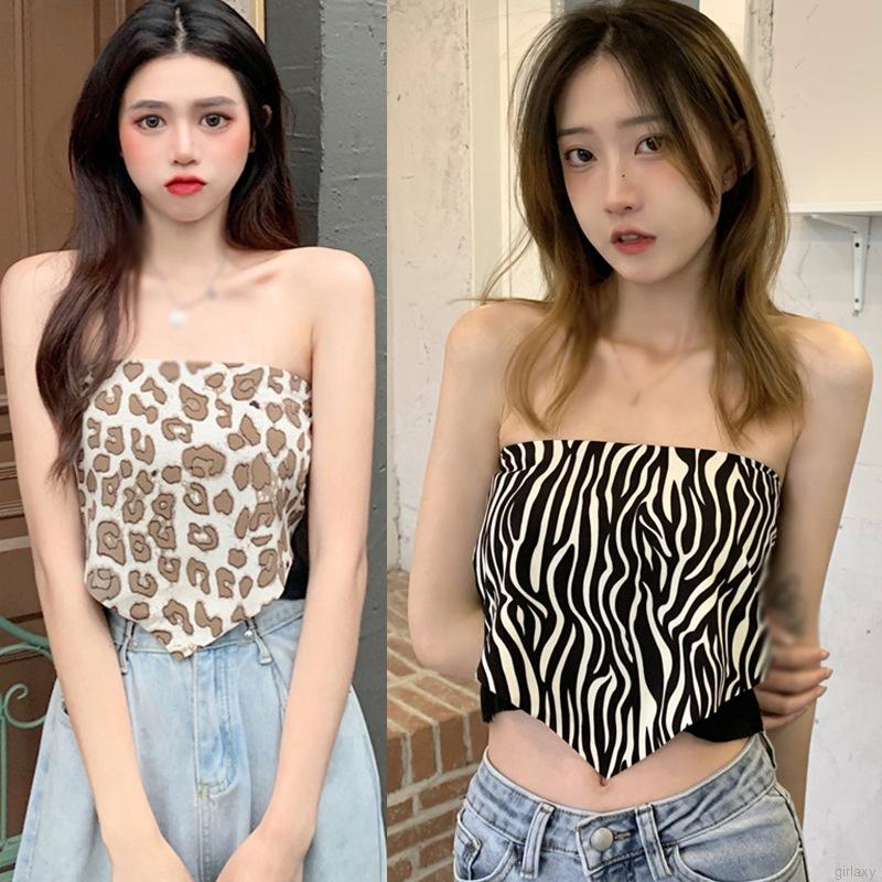 Áo Lửng Hai Dây Họa Tiết Da Báo Thời Trang Quyến Rũ Dành Cho Nữ