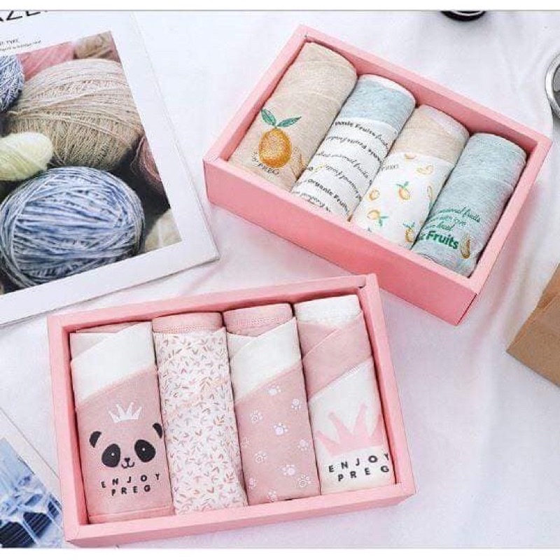 SET 4C QUẦN CHIP/LÓT BẦU Cạp Chéo Cotton Kháng Khuẩn, Co Giãn Đàn Hồi, Có Size Từ 45-85Kg