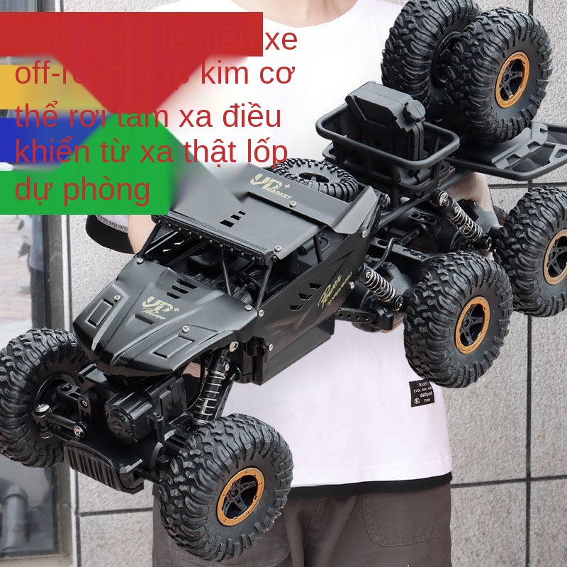 №Sáu bánh siêu xe bốn bánh hợp kim xe địa hình điều khiển từ xa không dây ô tô cậu bé đồ chơi trẻ em xe ô tô điều khiển
