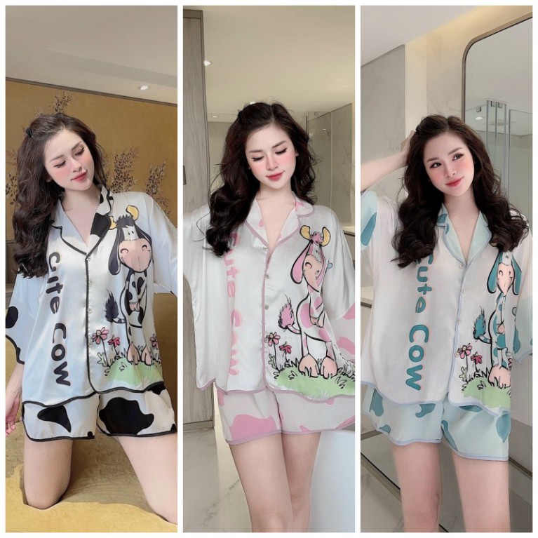 MA11 Bộ Pijama Lụa Mango Dơi Sóng NƠ XINH #Đồ Ngủ | Đồ Bộ Nữ | Váy Ngủ | Pizama | Pyjama -. `` | BigBuy360 - bigbuy360.vn