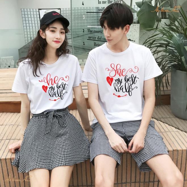 Áo thun Cặp Đôi Nam Nữ Couple Valentine AZ - Form Rộng BIGSIZE M359