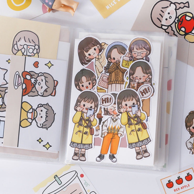 [Colorfulshop]Bìa Nhựa  File Lá A6(128x162mm) Dùng Cất Dữ Ảnh Tài Liệu Sticker 40 Lá Cuốn Album Đựng Ảnh Chống Thấm Nước