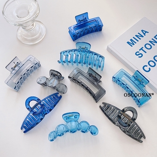 Kẹp tóc kẹp càng cua hình nơ màu xanh dương lớn phong cách Hàn Quốc dành cho nữ