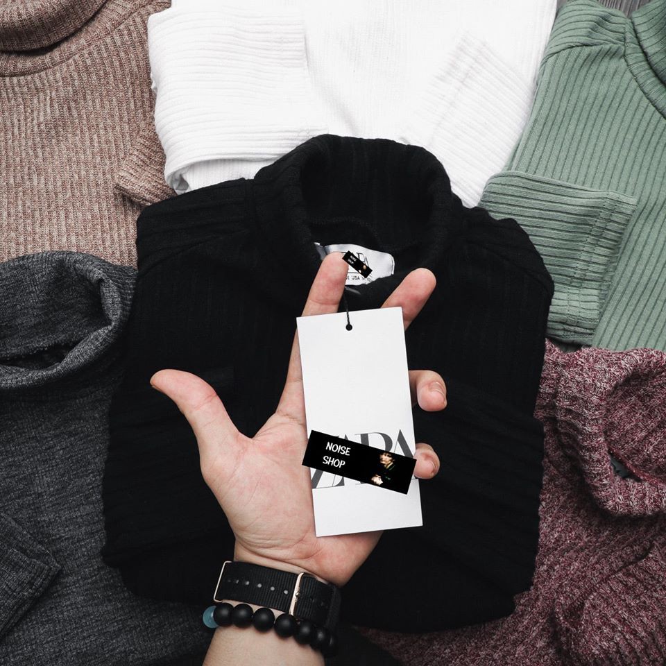 Áo Len Cổ Lọ Màu Trơn