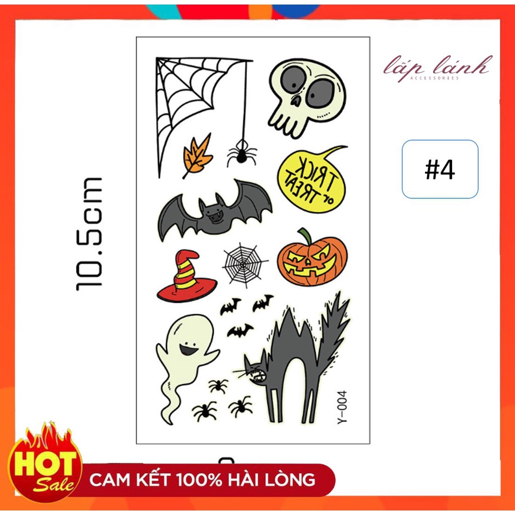 [CÓ SẴN] HÌNH XĂM DẠ QUANG PHÁT SÁNG TRONG ĐÊM PHONG CÁCH HALLOWEEN THỜI TRANG NỔI BẬT CÁ TÍNH 222HX003
