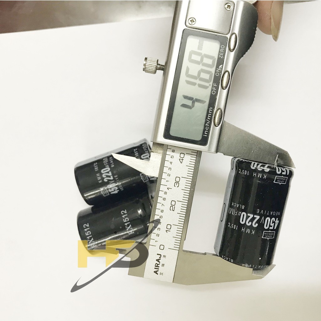 Tụ Sừng 220uF 450V, Tụ Hóa Phân Cực 25x40mm