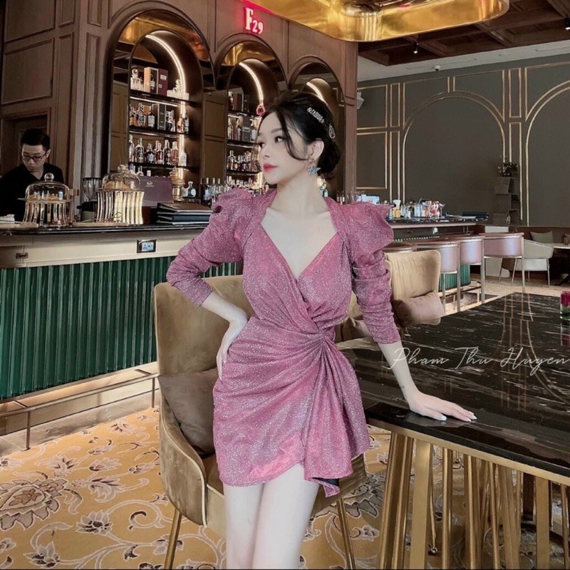 Váy Body Nhũ Kim Tuyến  HÀNG THIẾT KẾ CAO CẤP eo phối kiểu