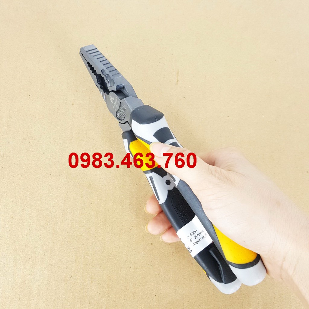 KÌM ĐIỆN CAO CẤP (KỀM ĐA NĂNG) KAPUSI 8 INCH - XÁM CÁN SỌC CAO CẤP