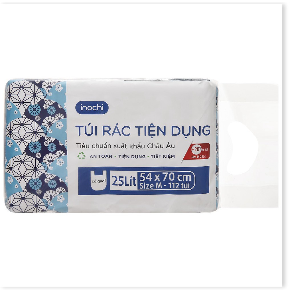 Lô 4 cuộn túi rác Inochi tiện dụng 25L