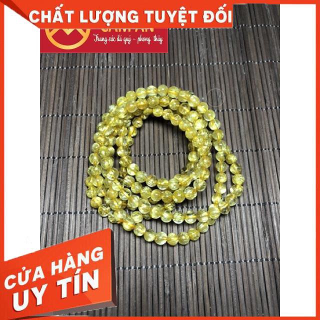 [ Loại VIP ] T.A Tóc Vàng Size 6mm cuốn 3 Vòng Tay Cao Cấp [Nhiều Tóc, Cực trong] - Trang sức Phong thủy Cẩm An