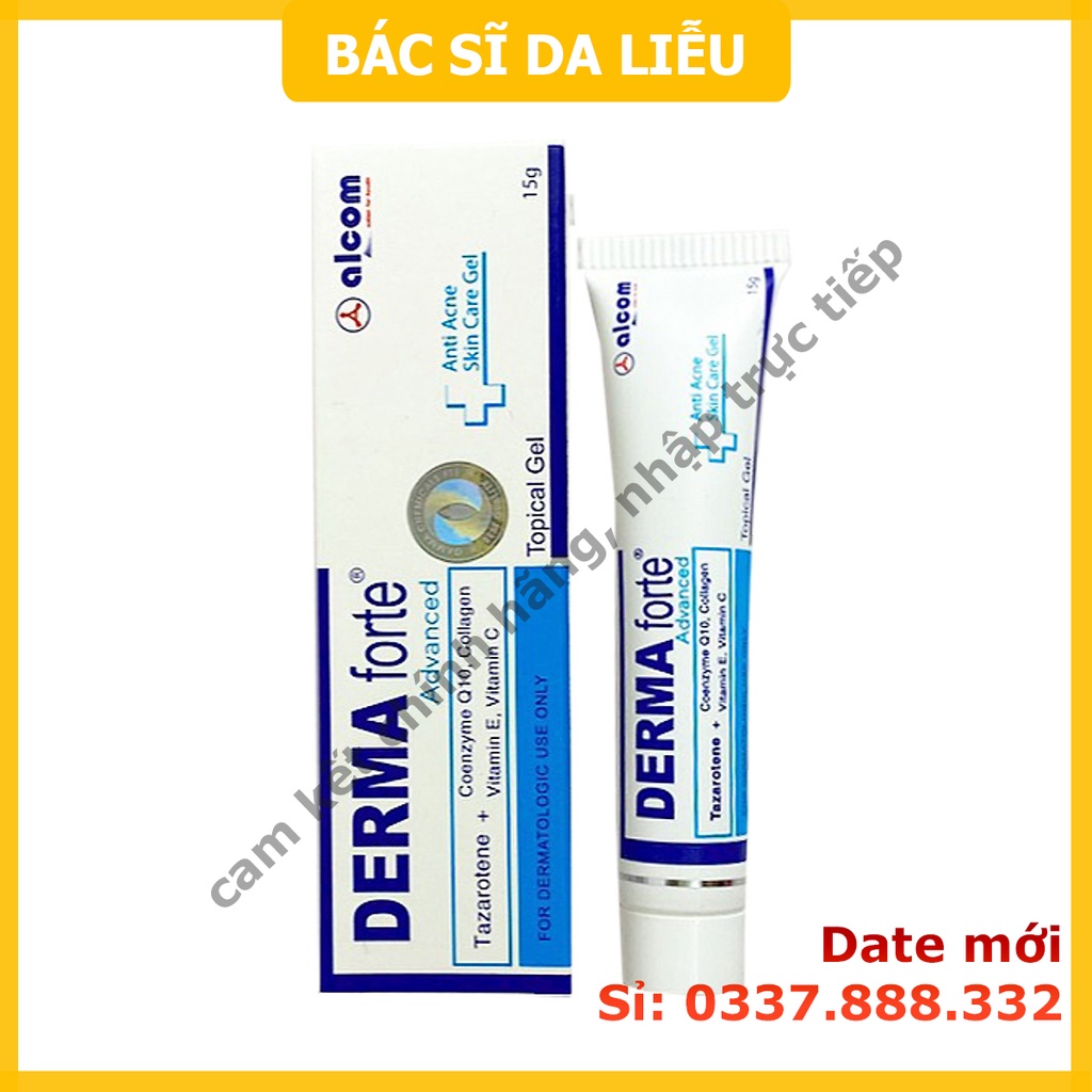 Derma forte gel (15g) azelaic acid, vitamin C - hết thâm mụn, dưỡng trắng