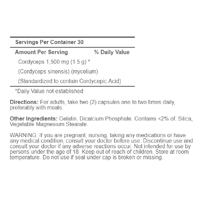 Viên uống đông trùng hạ thảo bổ phổi, bồi bổ sức khỏe, tăng cường sinh lý,hỗ trợ tim mạch Cordyceps Mushroom 60 viên | BigBuy360 - bigbuy360.vn