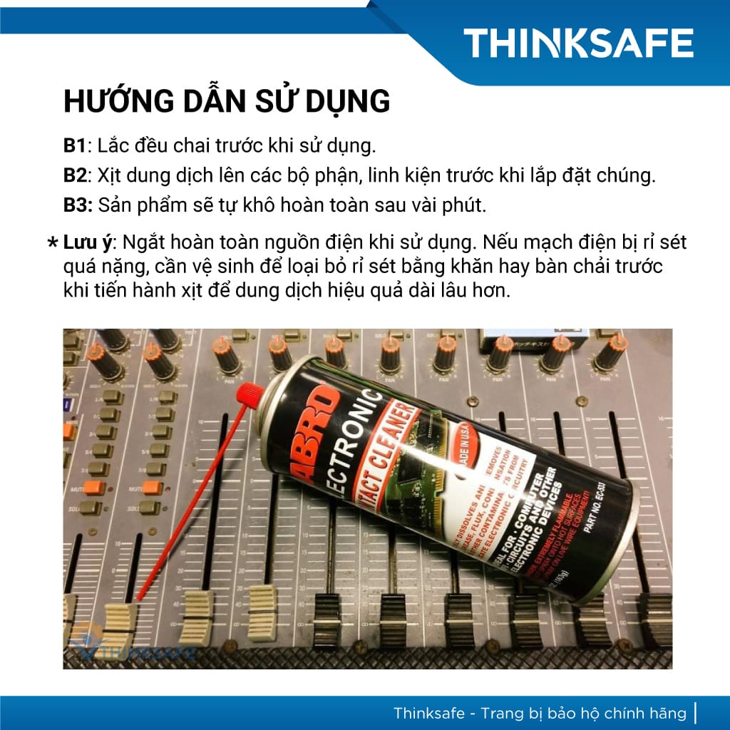 Chai xịt vệ sinh bo mạch điện tử Abro Usa Electronic Contact Cleaner 163G vệ sinh mạch điện tử - THINKSAFE