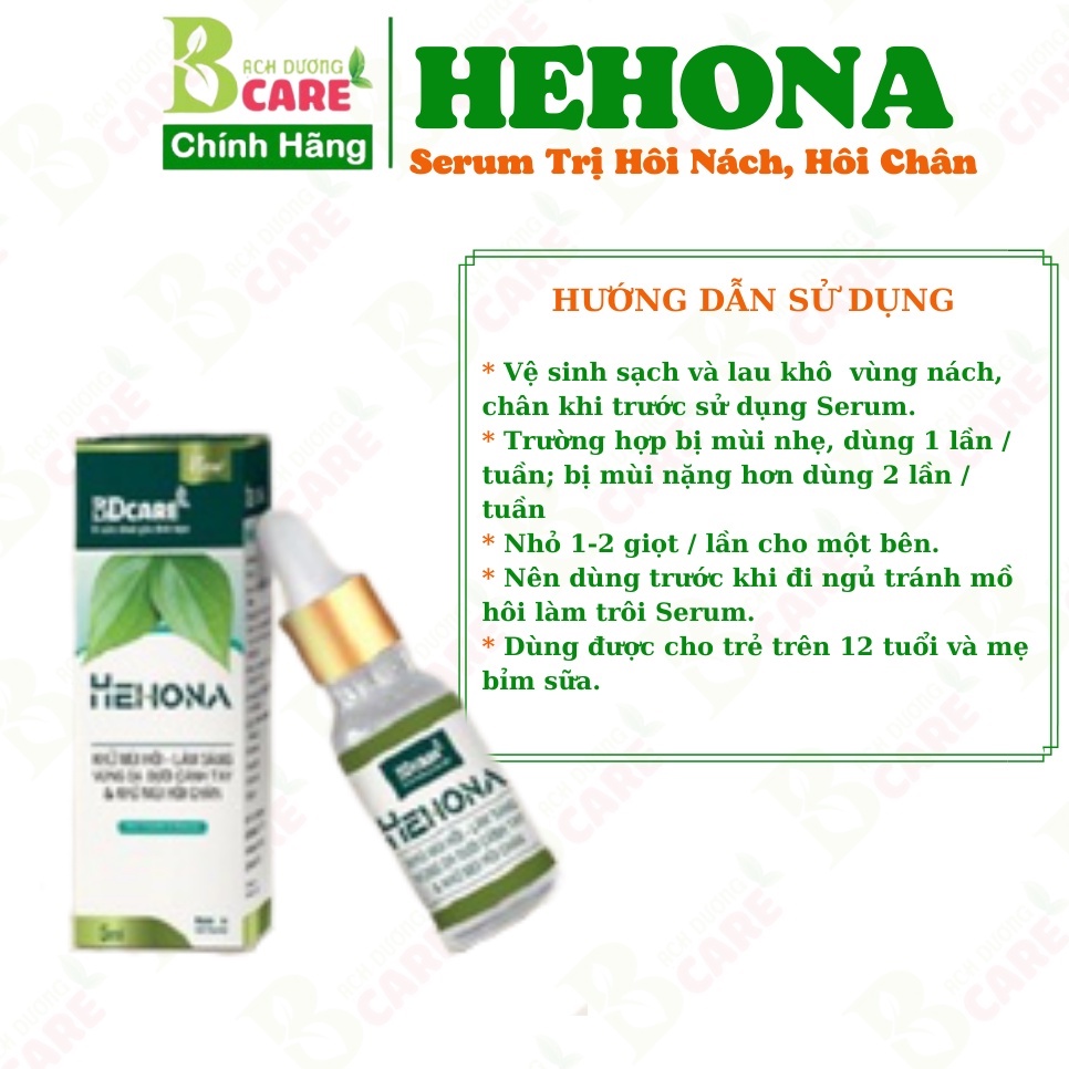 Combo Serum HEHONA - 5ml - Serum khử mùi hôi nách & hôi chân