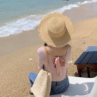 Túi cói đi biển dây da HOT 2019