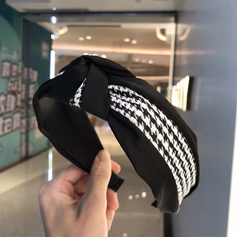 Băng Đô Bản Rộng Họa Tiết Kẻ Sọc Phong Cách Hàn Quốc Thời Trang Mới