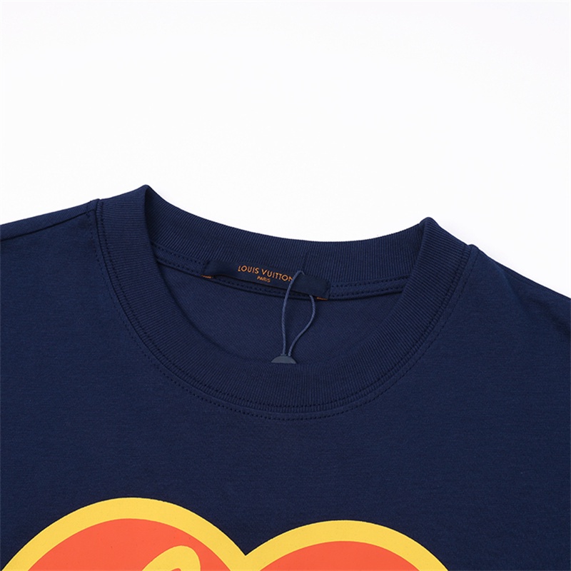 Áo Thun Cotton Tay Ngắn Dáng Rộng In Chữ Và Trái Tim Thời Trang Cho Nam Và Nữ