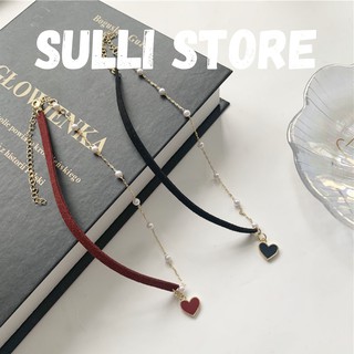 Dây chuyền vòng cổ choker tim 2 màu Sulli store