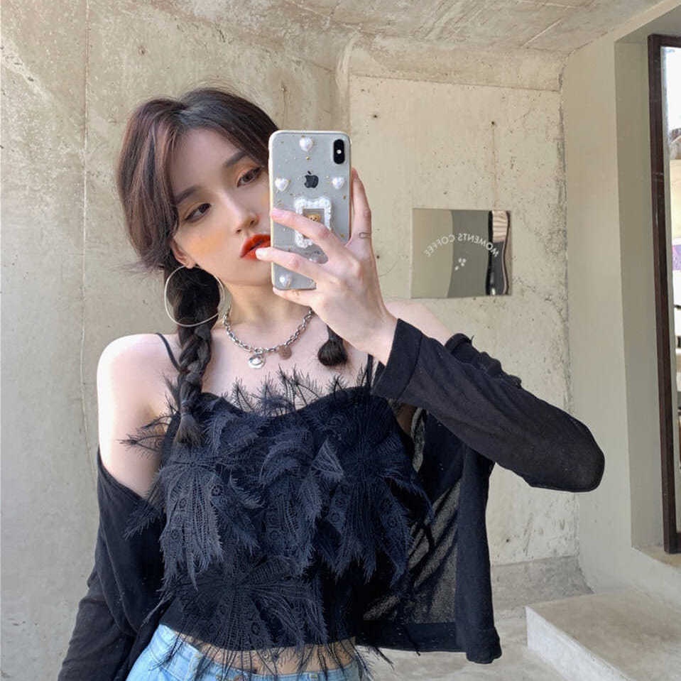 Jiashucheng Áo Hai Dây Dáng Ngắn Ôm Vừa Vặn Với Thiết Kế Lưng Đẹp Thời Trang Mùa Hè Cho Nữ