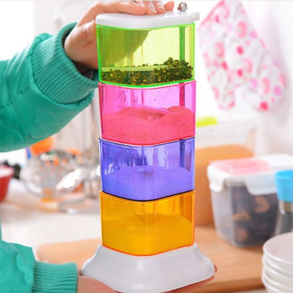 Hũ Đựng Gia Vị 4 Tầng - 26cm Smart Kiểu 1
