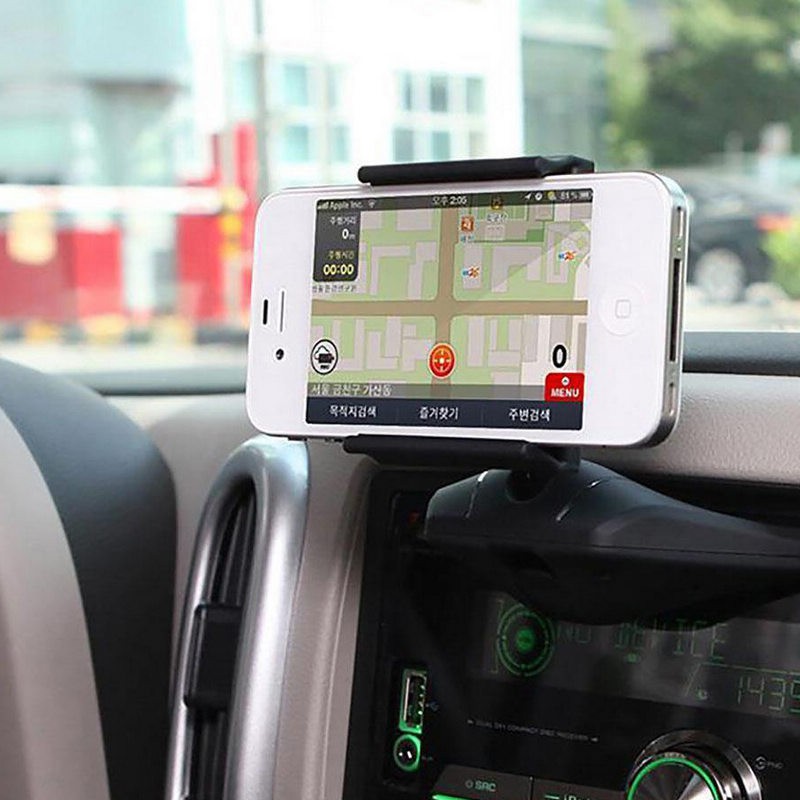 Giá đỡ điện thoại thông minh định vị GPS trên xe hơi có khe đựng thẻ CD