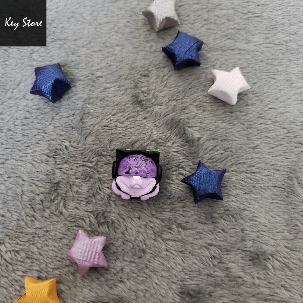 Nút bàn phím cơ artisan keycap sirius màu tím kính tím